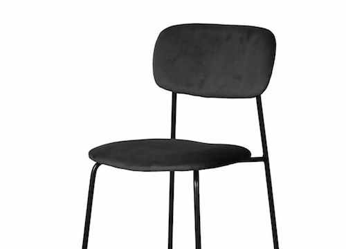 Chaise de salle a manger metal Convive velours noir