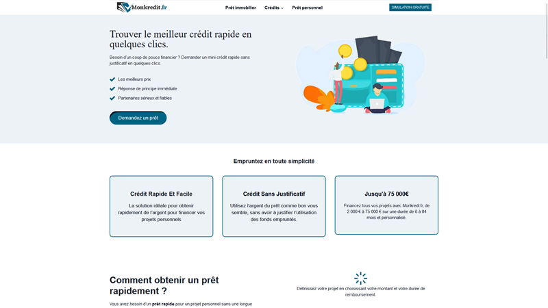 Crédit rapide en ligne sans justificatif