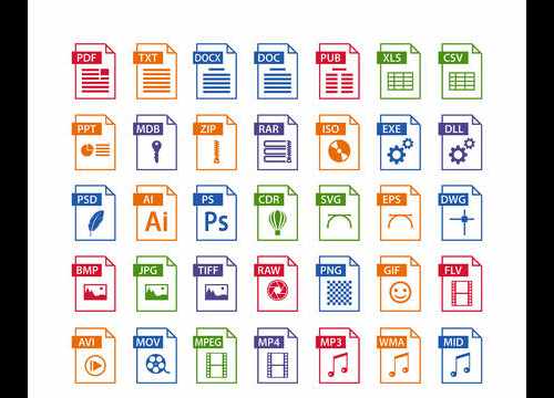Icones des différents fichiers