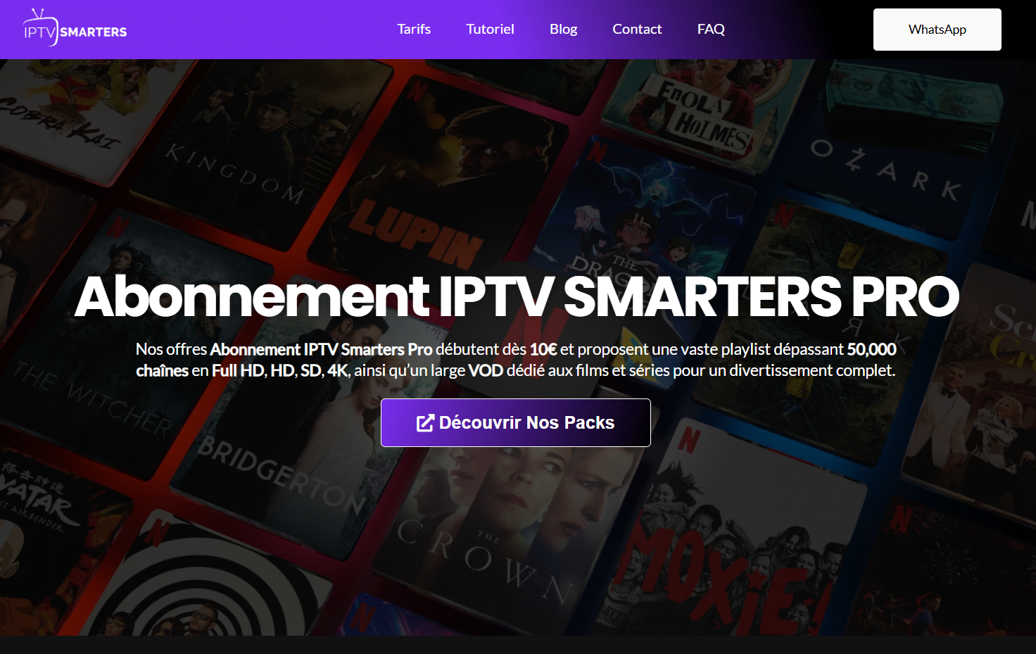 Logo officiel de l'application IPTV Smarters Pro sur fond flou coloré