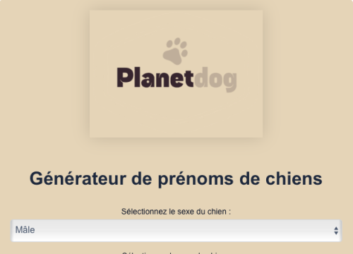 image de mon générateur à prénoms pour chiens