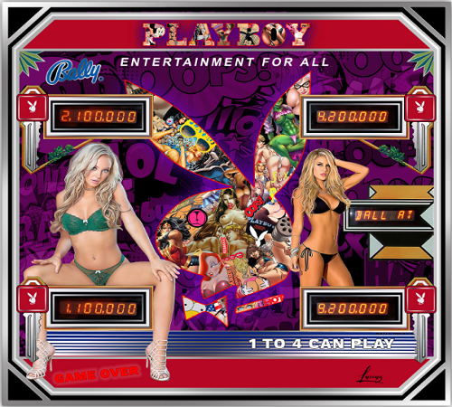 tableau façade Pinball thème Flipper Play boy