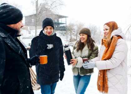 sortie en montagne enneigée