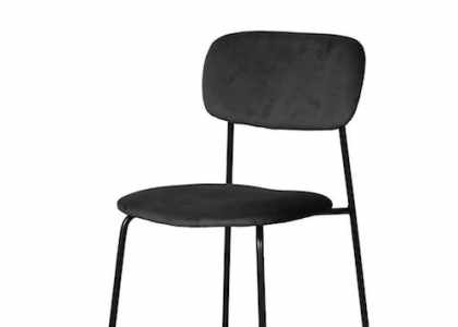 Chaise de salle a manger metal Convive velours noir