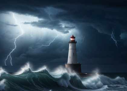 Un orage au dessus d'une route