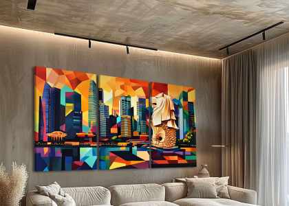 Notre tableau triptyque moderne décline la beauté en trois panneaux avec une interprétation contemporaine saisissante. Les teintes subliment l'espace et attirent immédiatement le regard. Un parti pris artistique qui marie nature et modernité pour insuffler dynamisme et fraîcheur dans votre intérieur avec une élégance sophistiquée.