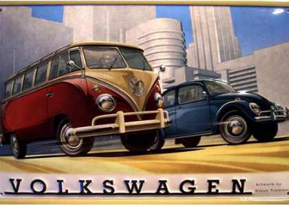 Plaque publicitaire pour déco automobile vintage