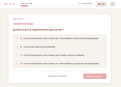 l'examen SSIAP grâce à l'entraînement au QCM