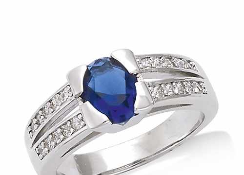 bague argent saphir 
