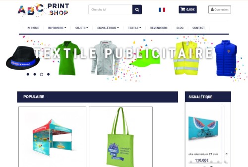 Cette image présente la page d'accueil de site commercial.