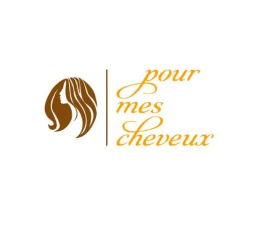 Logo officiel de pourmescheveux.fr, représentant une silhouette féminine stylisée avec des cheveux, symbole de soins capillaires et de beauté.
