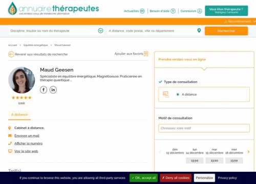 Les prestations de votre thérapeute Maud Geesen