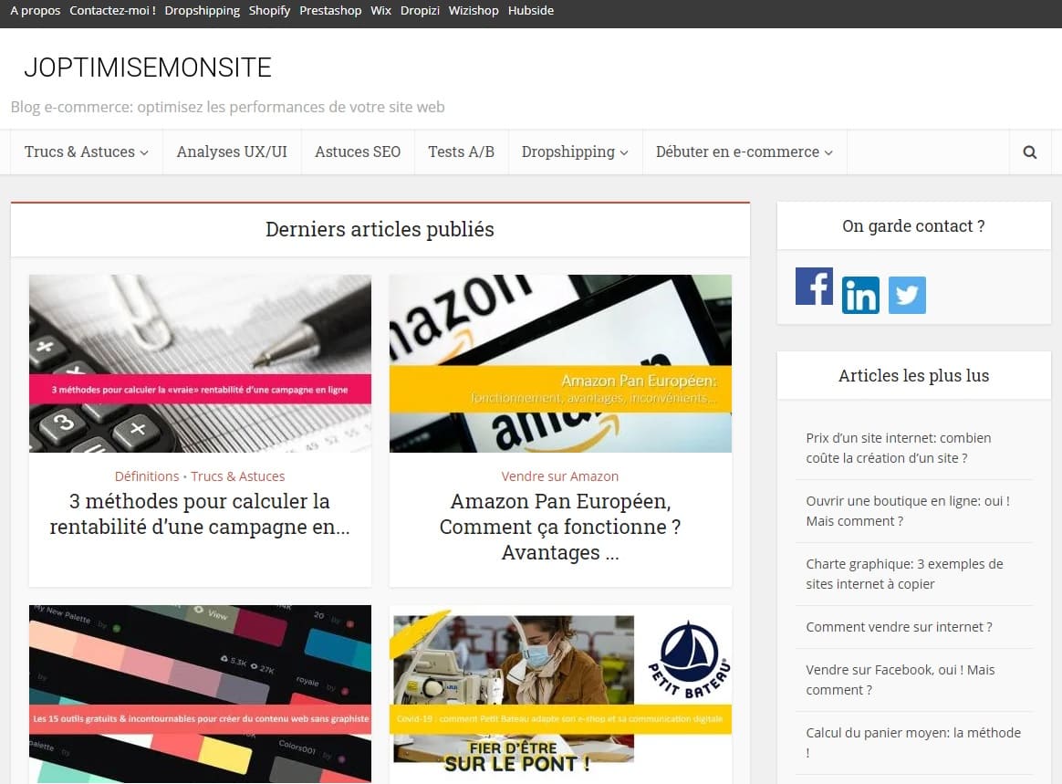 Joptimisemonsite blog e-commerce
