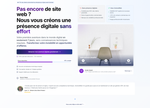 interface du site Axione Web