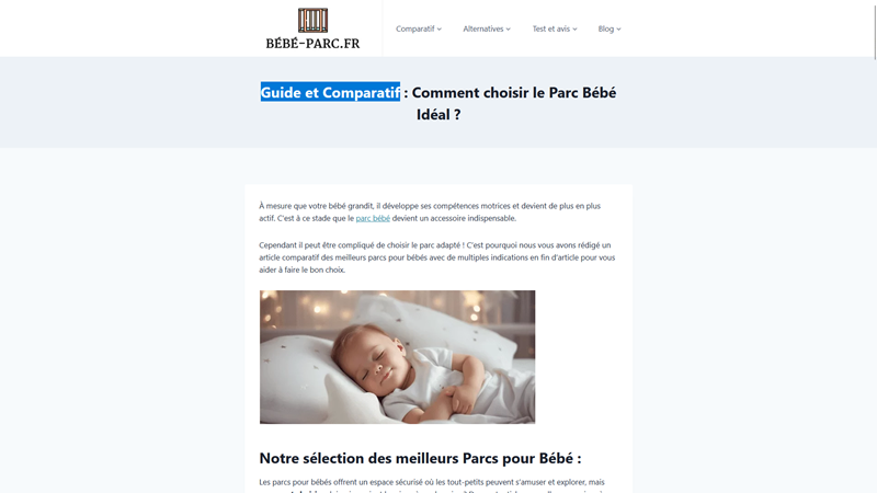 Bébé-parc - Guide et Comparatif