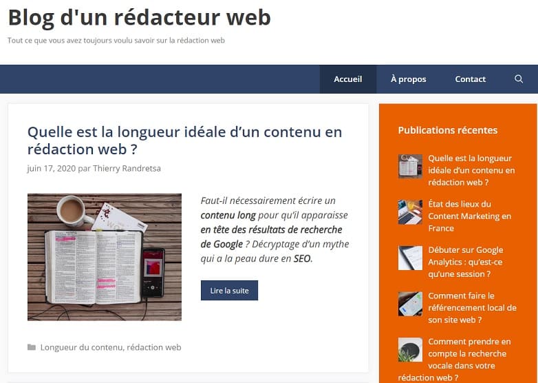 Blog d'un rédacteur web