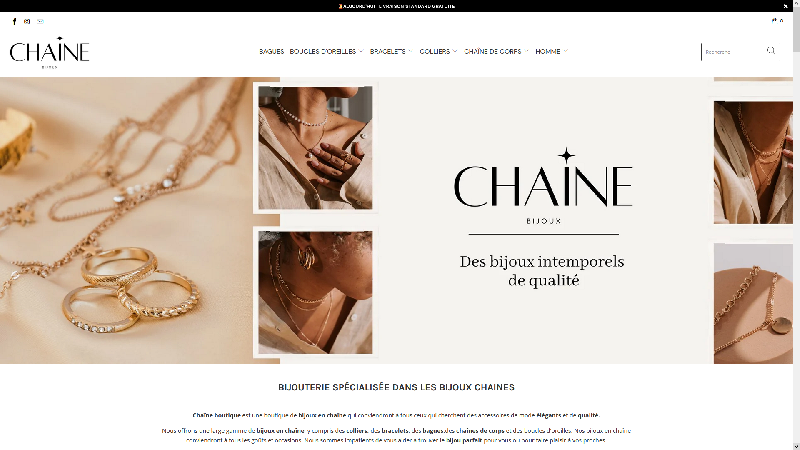 Chaîne Bijoux : Spécialisée dans la vente de bijoux chaîne
