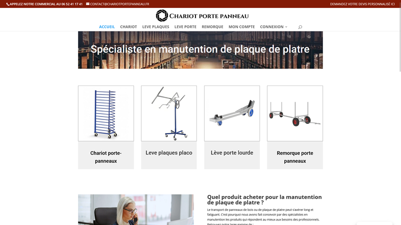 Chariot porte panneaux