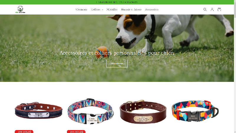Chic et Chien : colliers personnalisés et accessoires