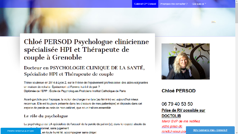 Chloé PERSOD Psychologue clinicienne