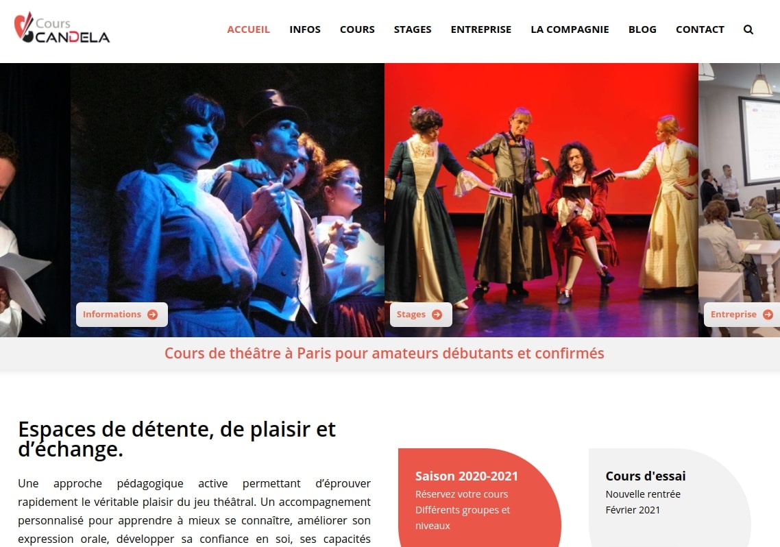 Capture du site Compagnie Candela