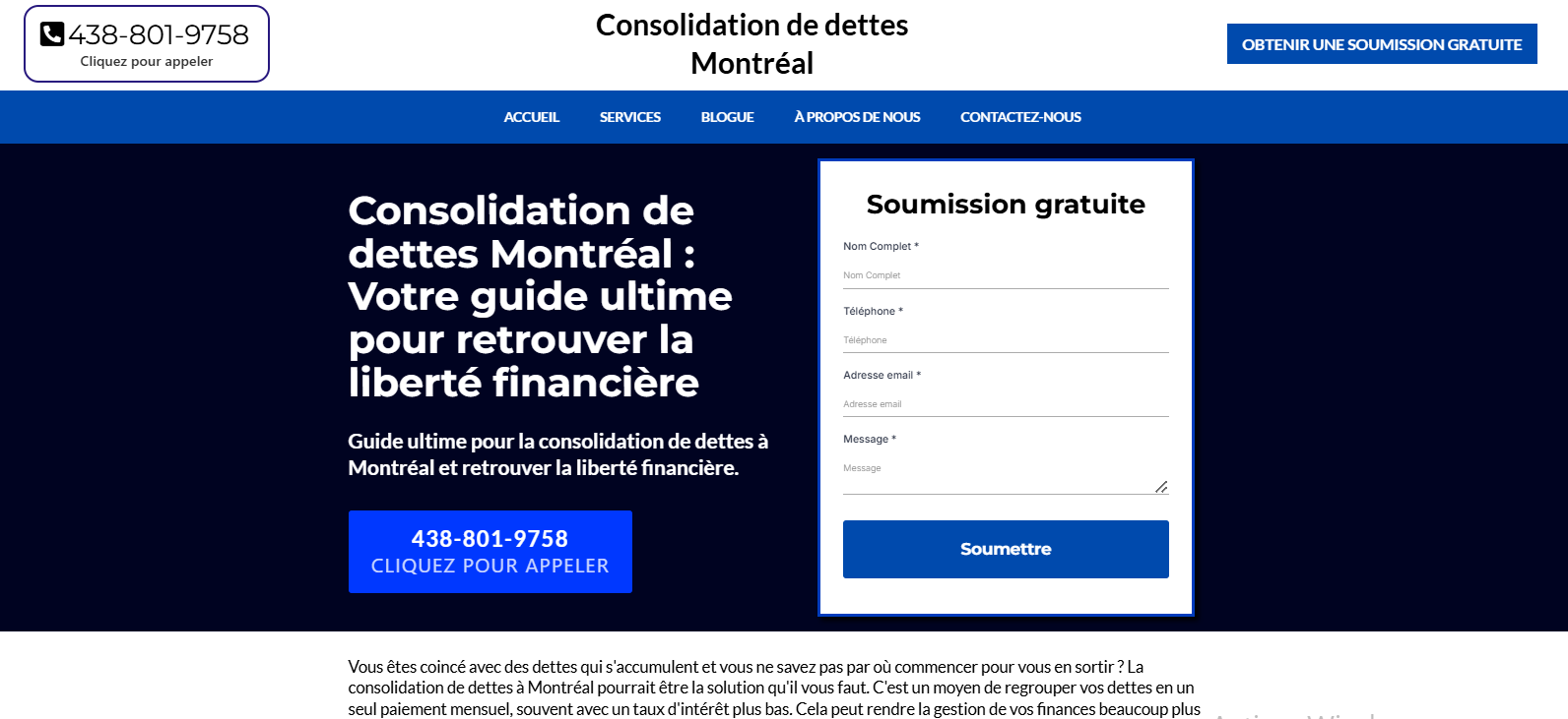 Consolidation de dettes Montreal