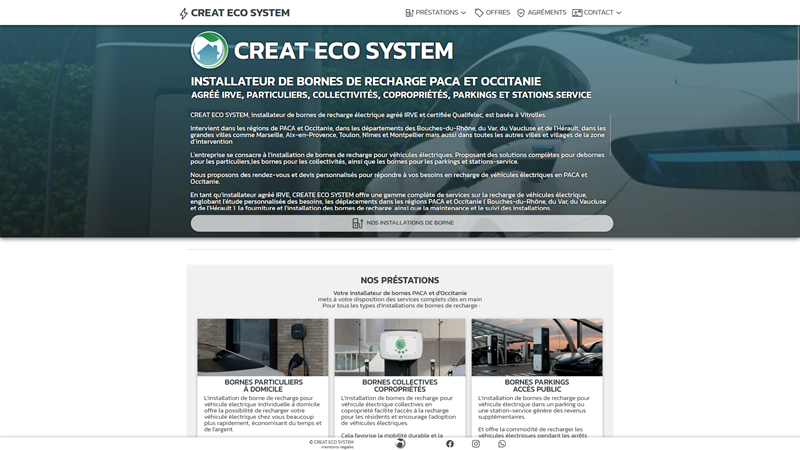 Creat Eco System installateur borne de recharge