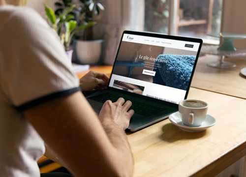 Personne qui consulte un site web pour un cottage en bourgogne