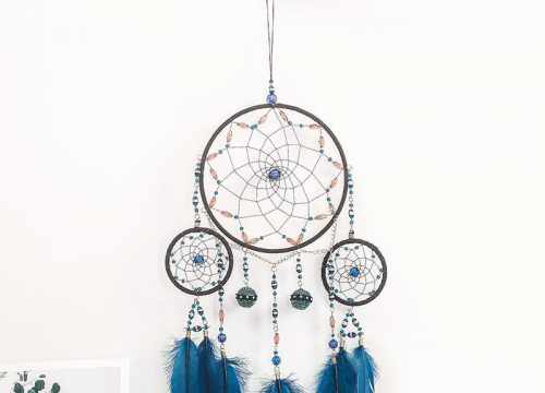 Attrape Rêves Tendances gris turquoise plume