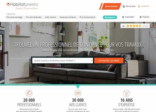 Habitatpresto - Devis gratuits pour chiffrer vos travaux