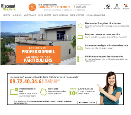 Vente en ligne de menuiseries sur mesure