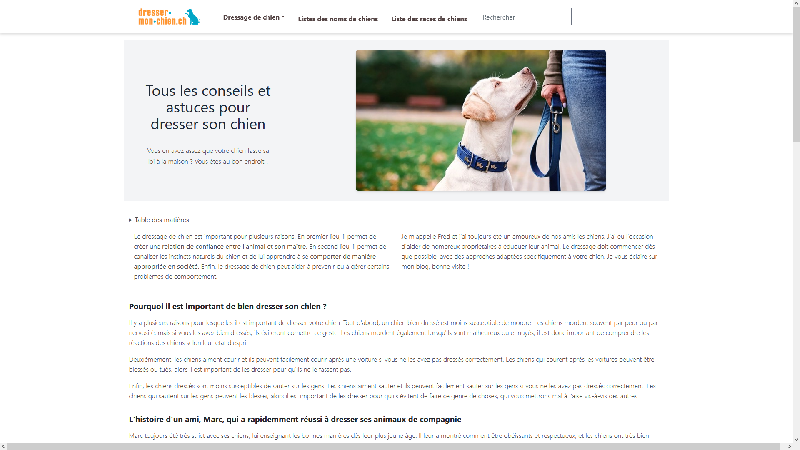 Dresser-mon-chien.ch - Conseils et astuces de dressage