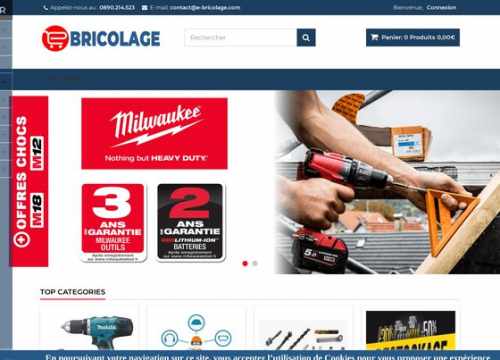 E-bricolage vous offre l'outillage pro à un prix très intéressant.
