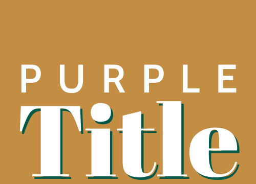 Logo de Purple Title, sur fond beige.