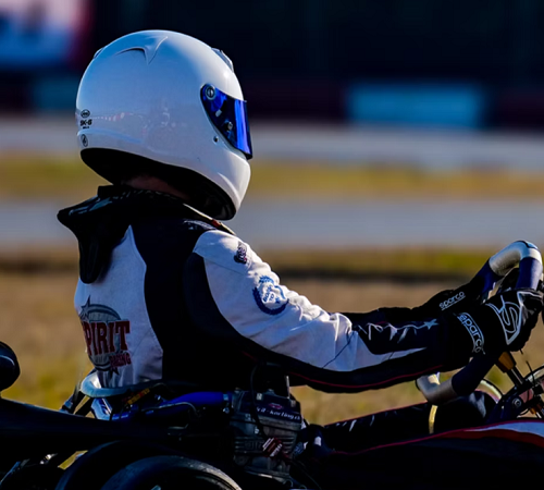 Emilien Koestner, en action sur le circuit de karting de lonato