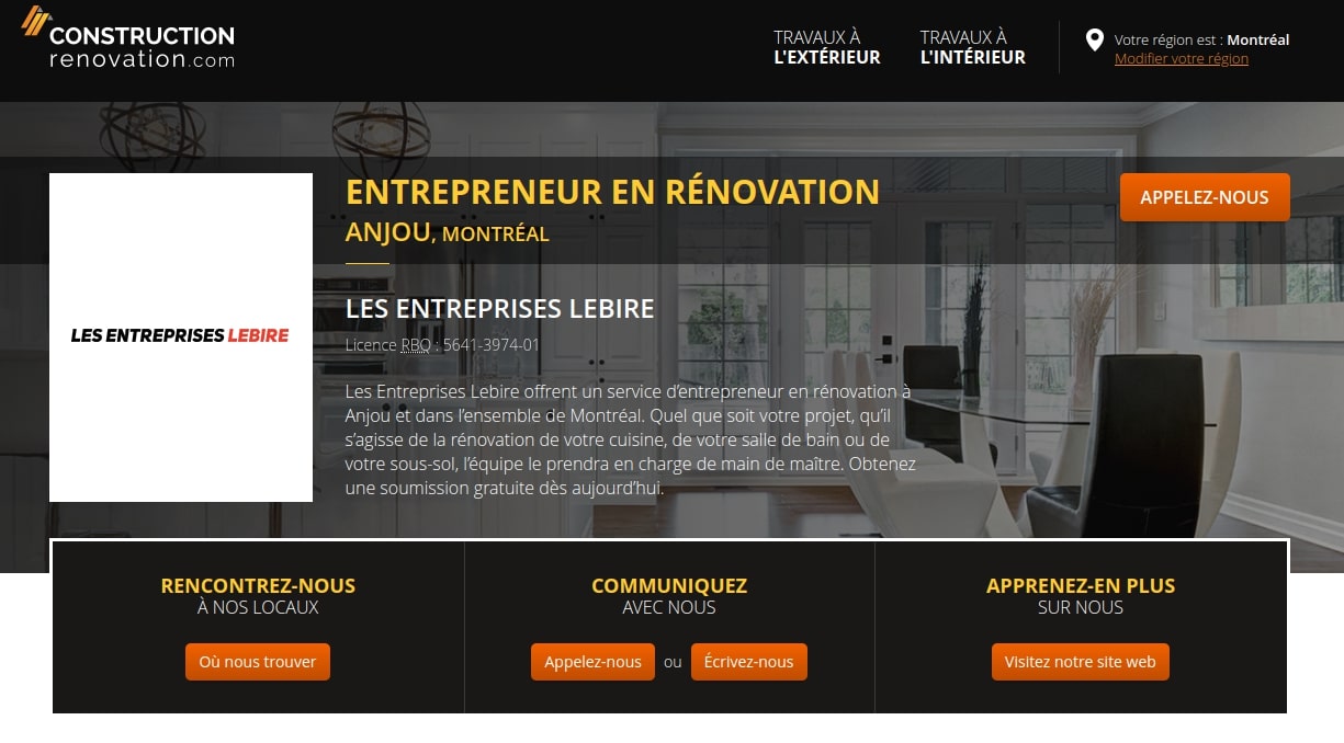 Entrepreneur rénovation Montréal 