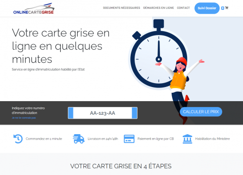 Votre carte grise minute immatriculation en ligne