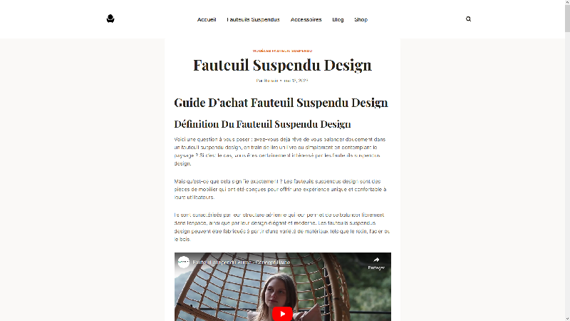 Fauteuil Suspendu Design