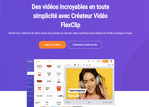 Page d'accueil FlexClip