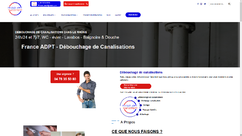 France A.D.P.T - Rhône débouchage canalisation