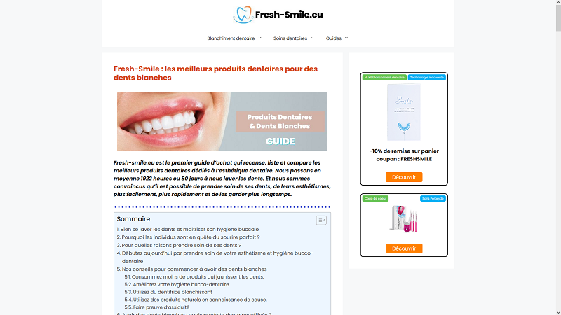 Fresh-smile - Plateforme dédiée à l'esthétique