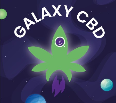 Logo et arrière-plan Galaxy CBD 