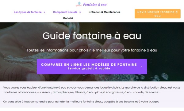 page d'accueil du site www.fontaine-a-eau.net
