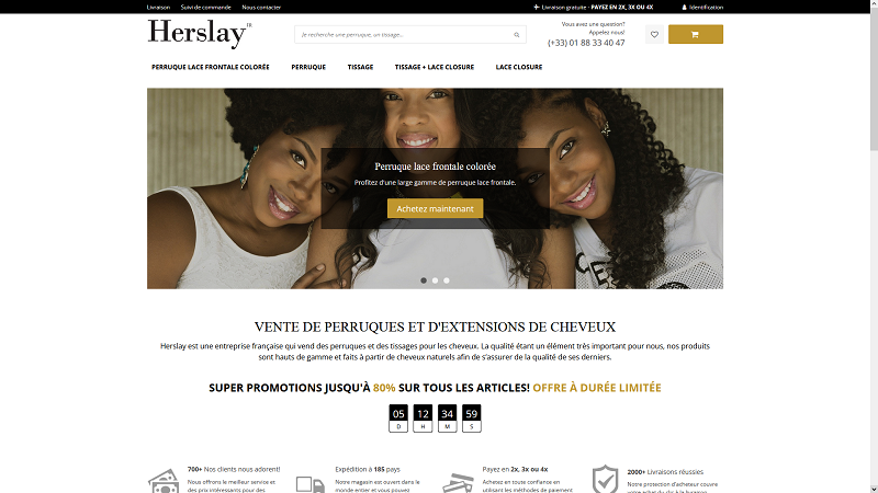Herslay, site de vente de perruques et de tissages sur mesure 