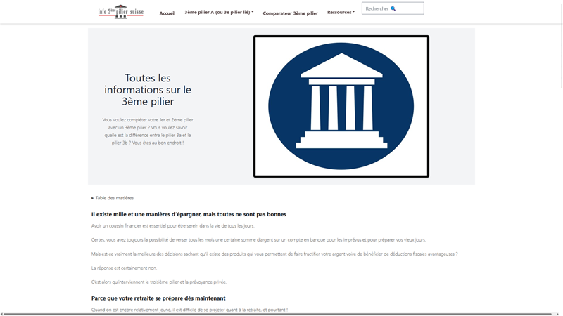 info 3e pilier suisse