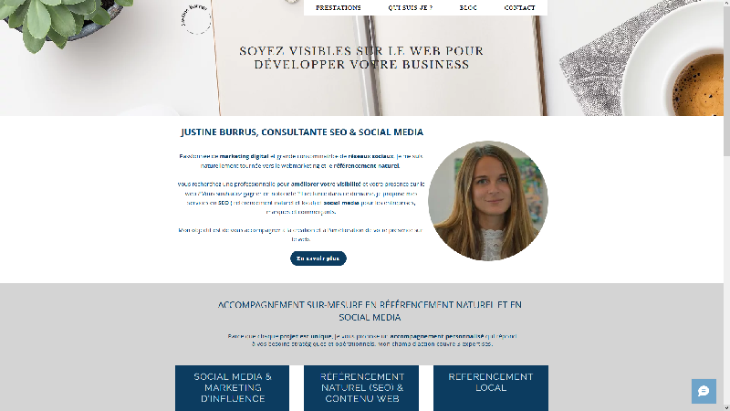 Justine Burrus - Consultante SEO et Social Media à Nantes