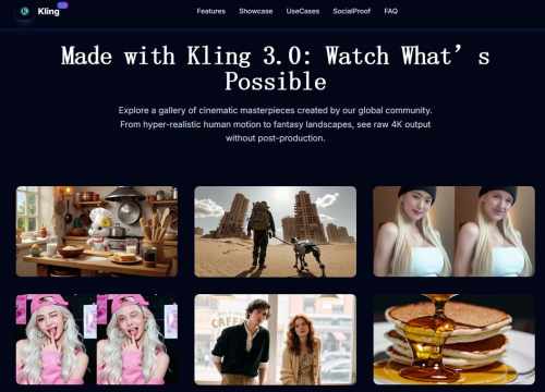 Interface du générateur de vidéos Kling 3.0