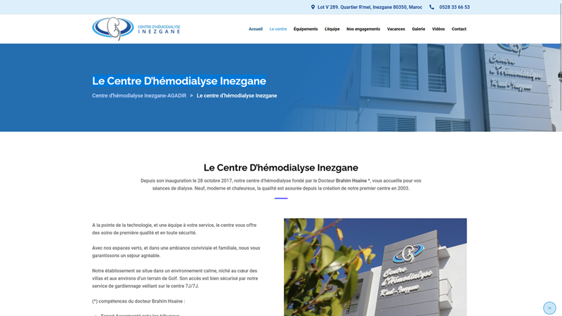 Le centre d'hémodialyse Inezgane