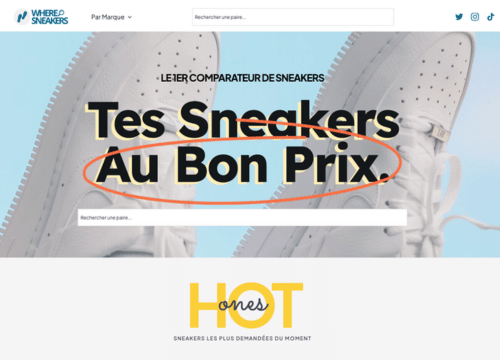 Where-Sneakers.com le comparateur de prix de sneakers
