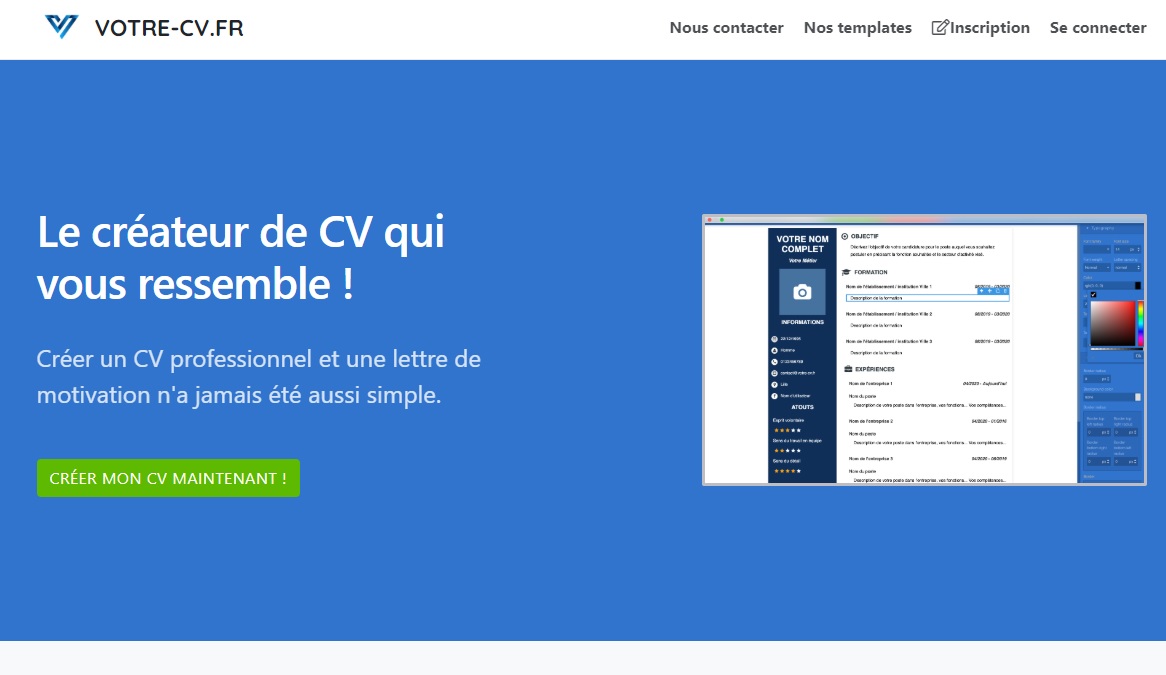 Le créateur de CV qui vous ressemble !